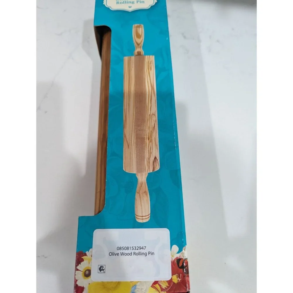 New in Box The Pioneer Woman Olive Wood Rolling Pin Beautiful Farmhouse